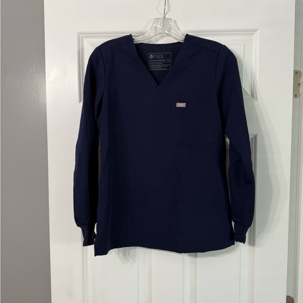 Figs Long Sleeve Scrub Top XXS Navy